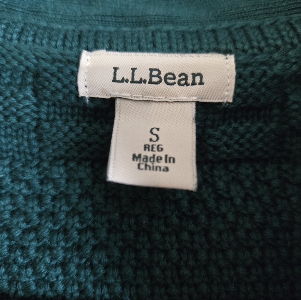 L.L. Bean Stitchworks Teal Cable Knit Sweater - Picture 3 of 4